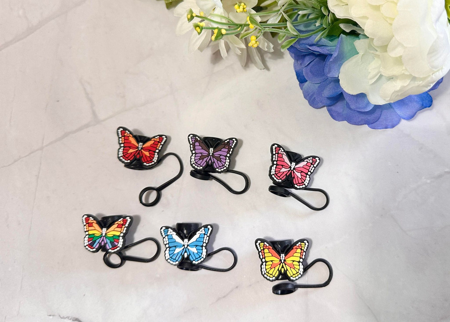 Sm Butterfly Straw Toppers (Larger)