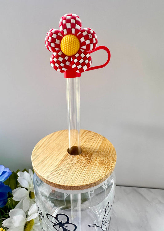 Flower Shaped Straw Toppers (larger)