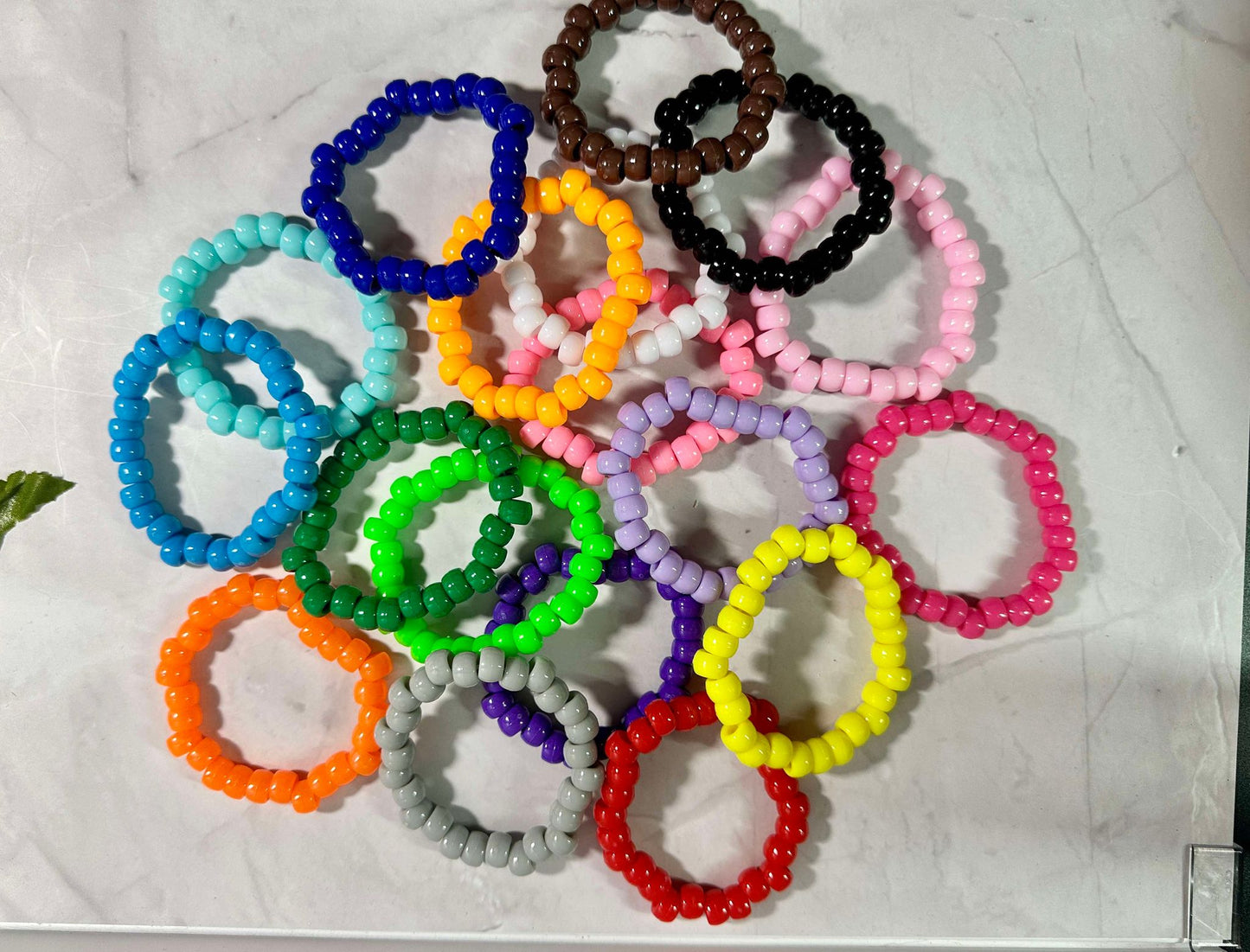 Solid Pony Bead Stretch Bracelets