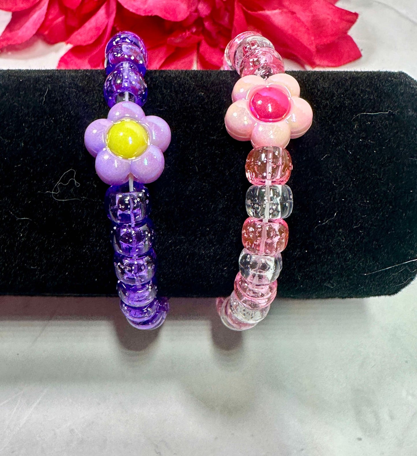 Flower Pony Bead Bracelet