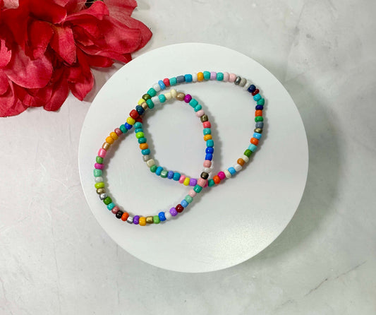 Shimmer Rainbow Seed Bead Bracelet