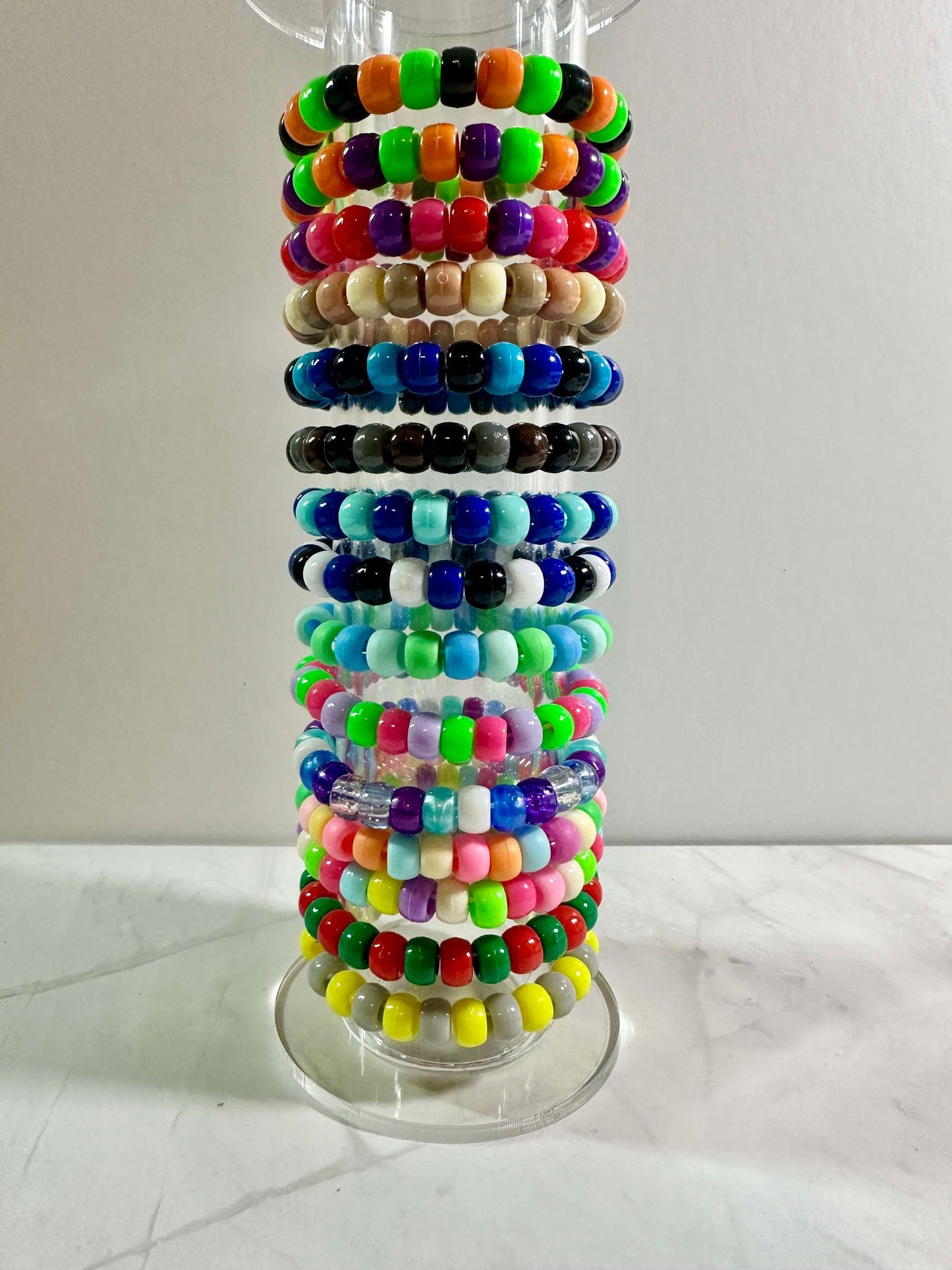 Pattern Pony Bead Stretch Bracelet