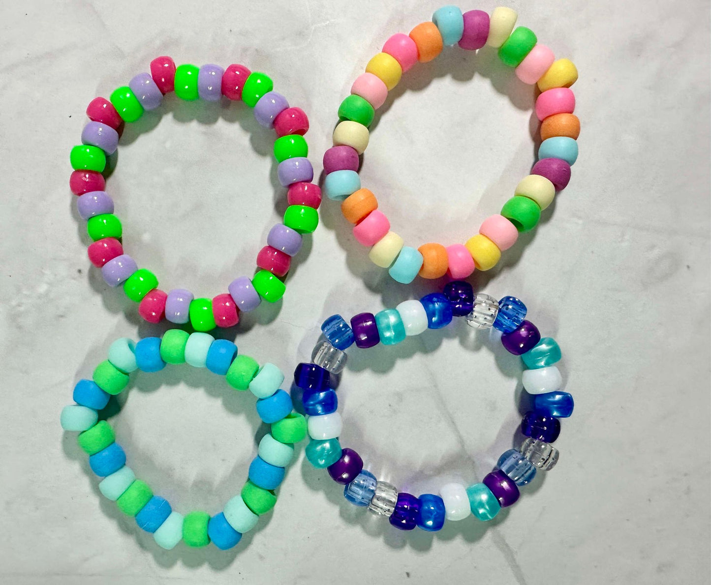 Pattern Pony Bead Stretch Bracelet