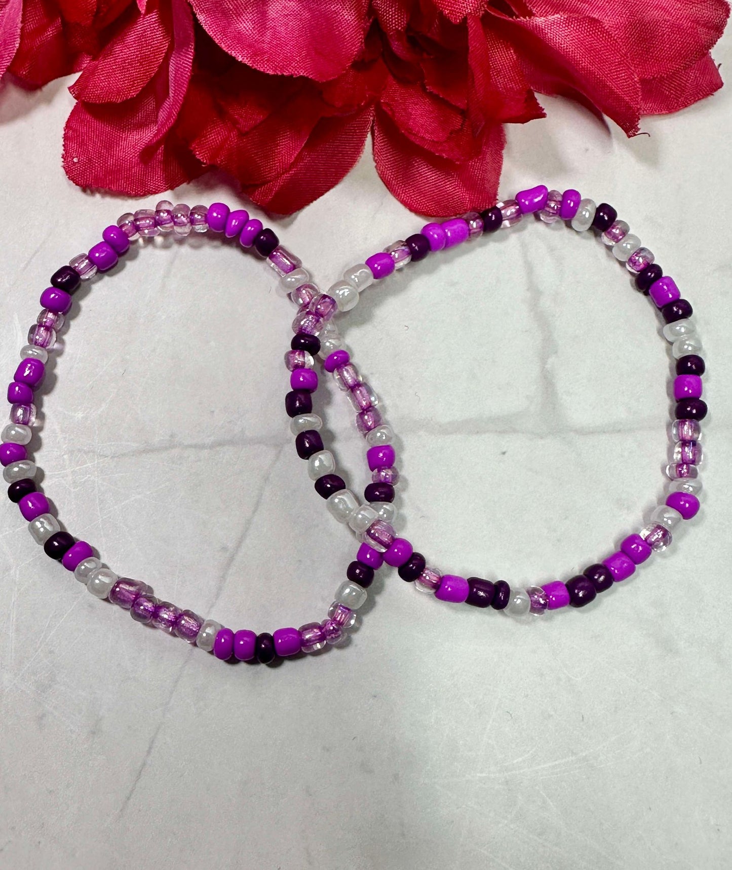 Berry Purple Seed Bead Bracelet