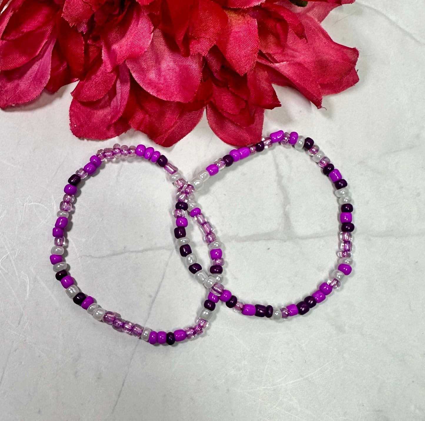 Berry Purple Seed Bead Bracelet