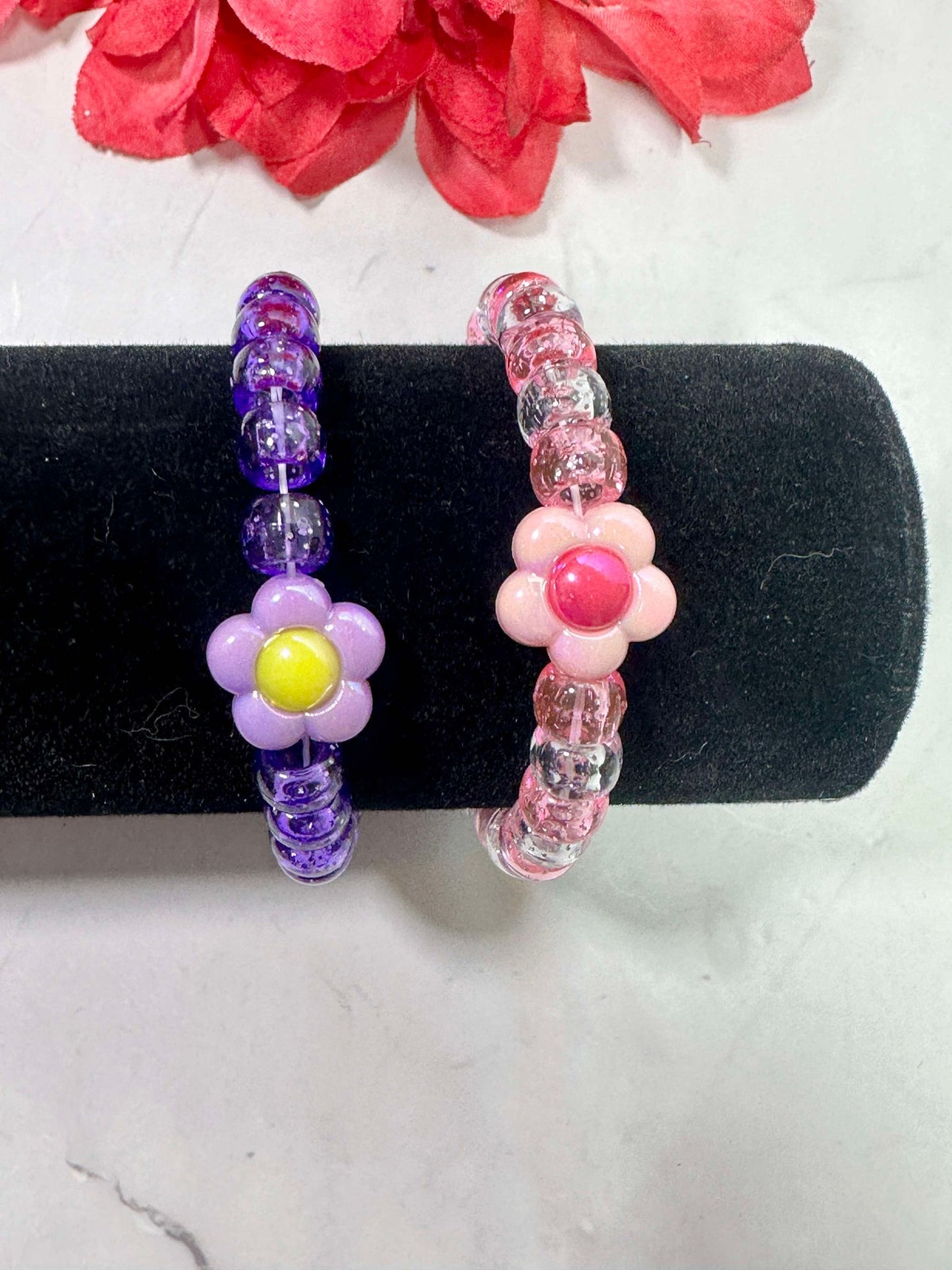 Flower Pony Bead Bracelet