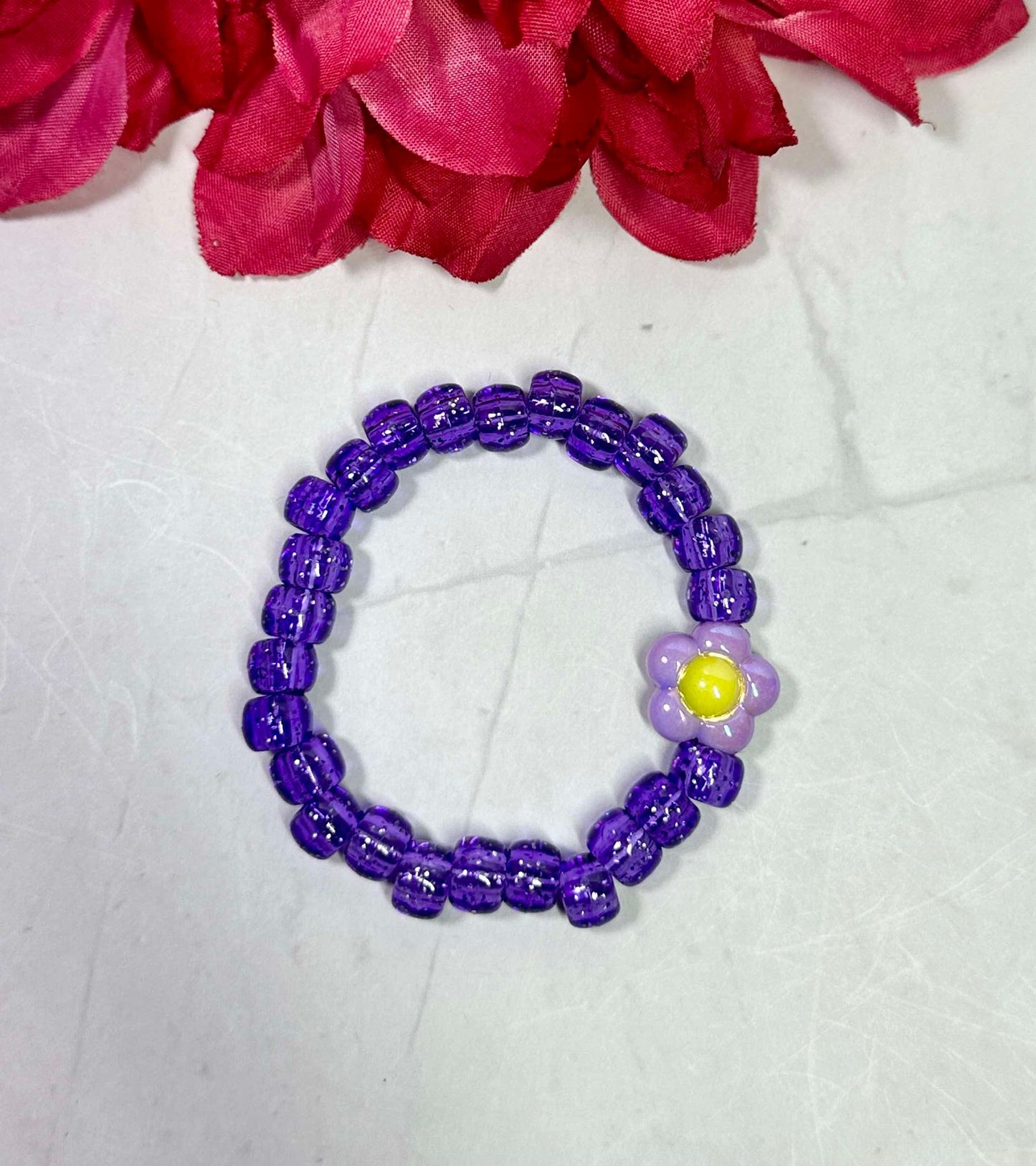 Flower Pony Bead Bracelet