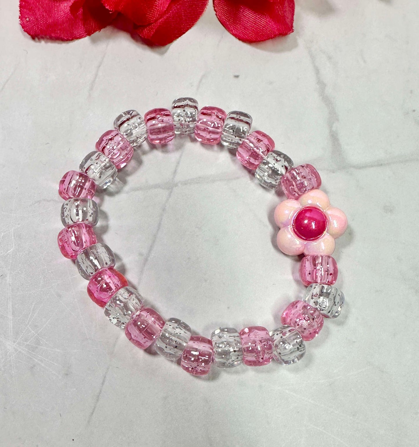 Flower Pony Bead Bracelet