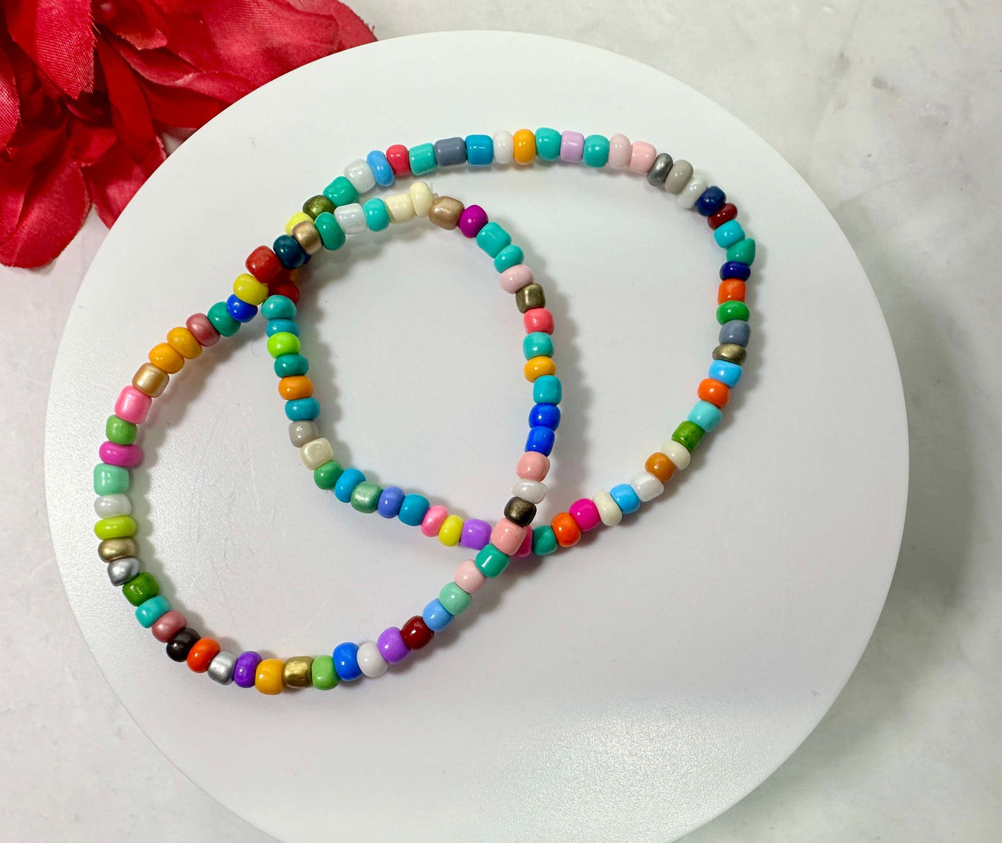 Shimmer Rainbow Seed Bead Bracelet