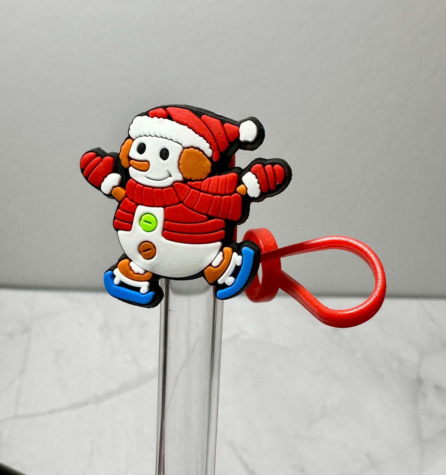 Cute Snowman Straw Toppers (Larger)