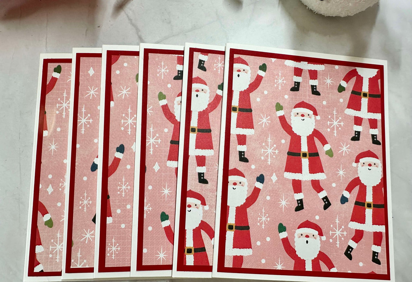 Santa Claus W/Pink Background Blank Notecards