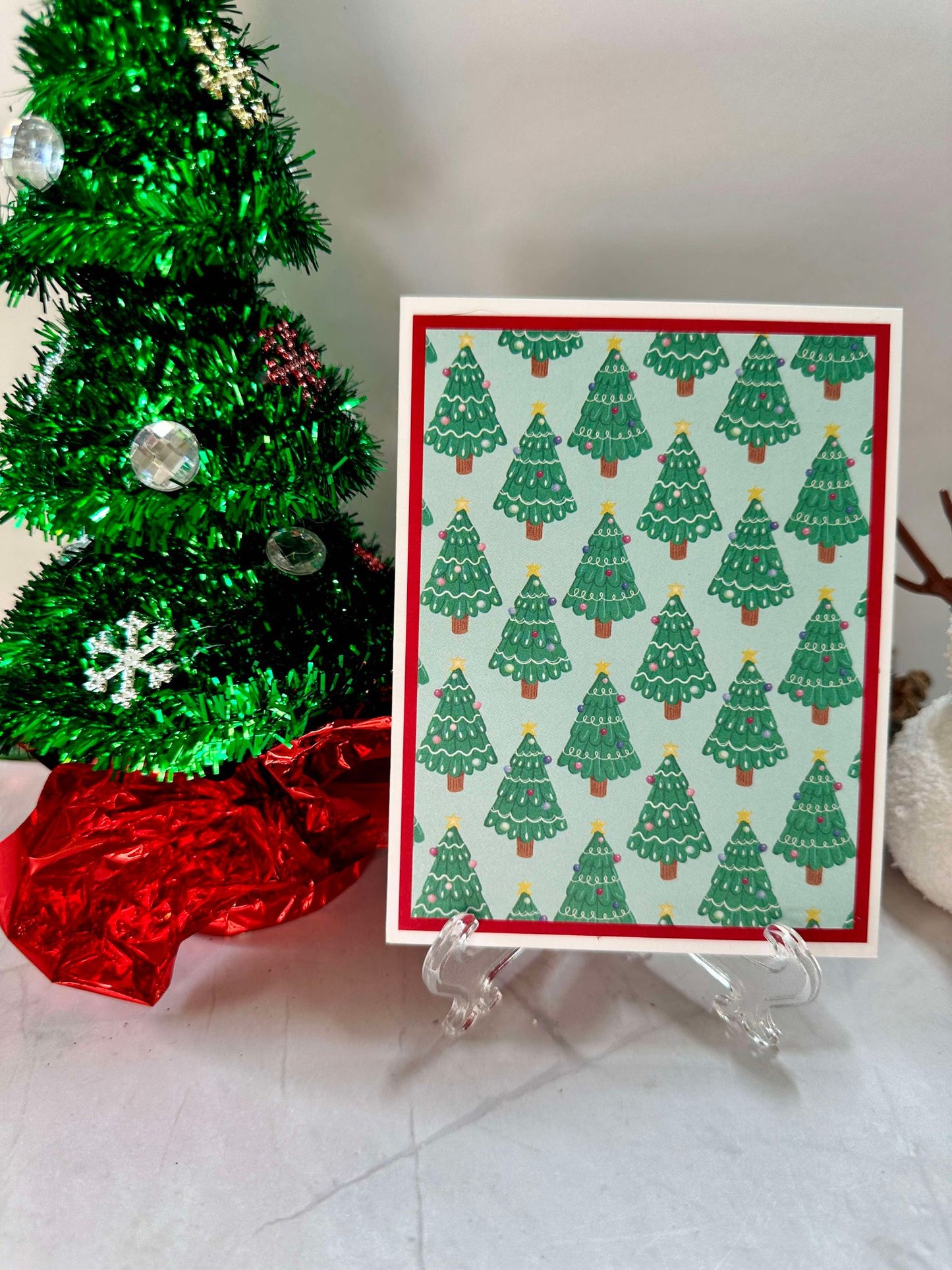 Small Green Christmas Tree Blank Notecards