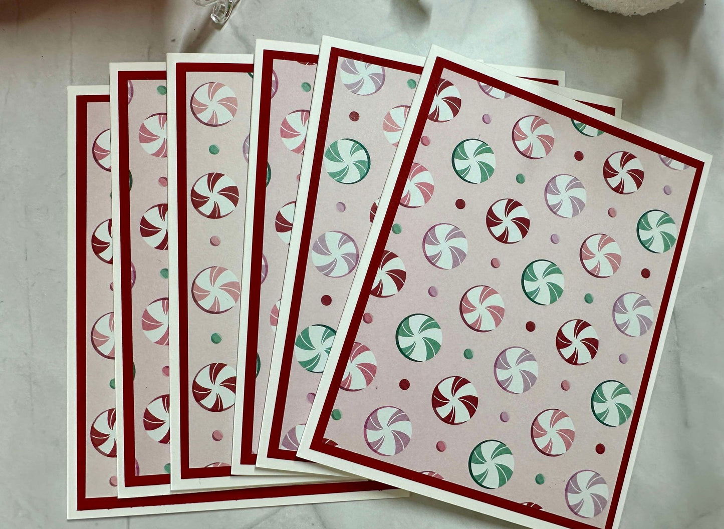 Holiday Candy w/Pink Background Blank Notecards