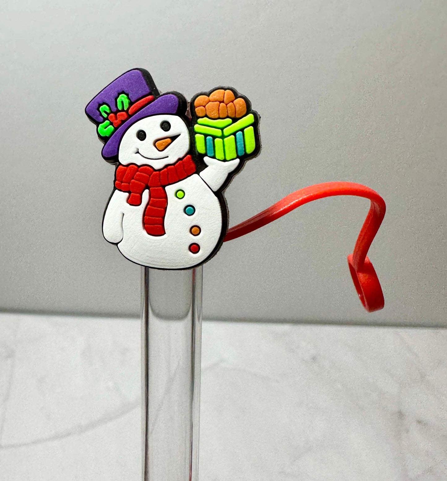 Cute Snowman Straw Toppers (Larger)