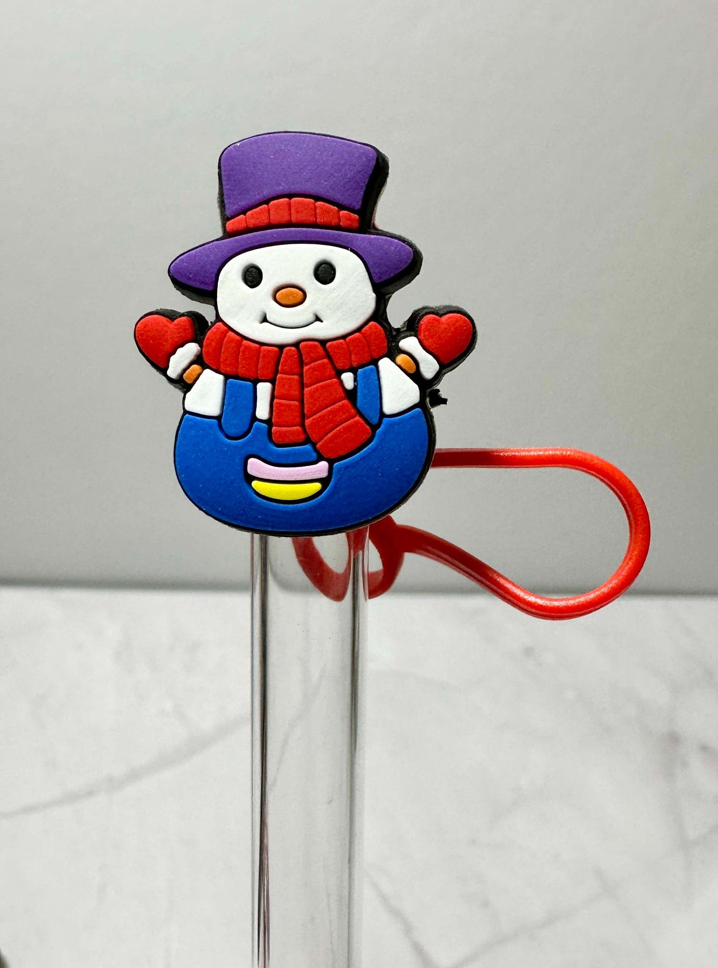 Cute Snowman Straw Toppers (Larger)