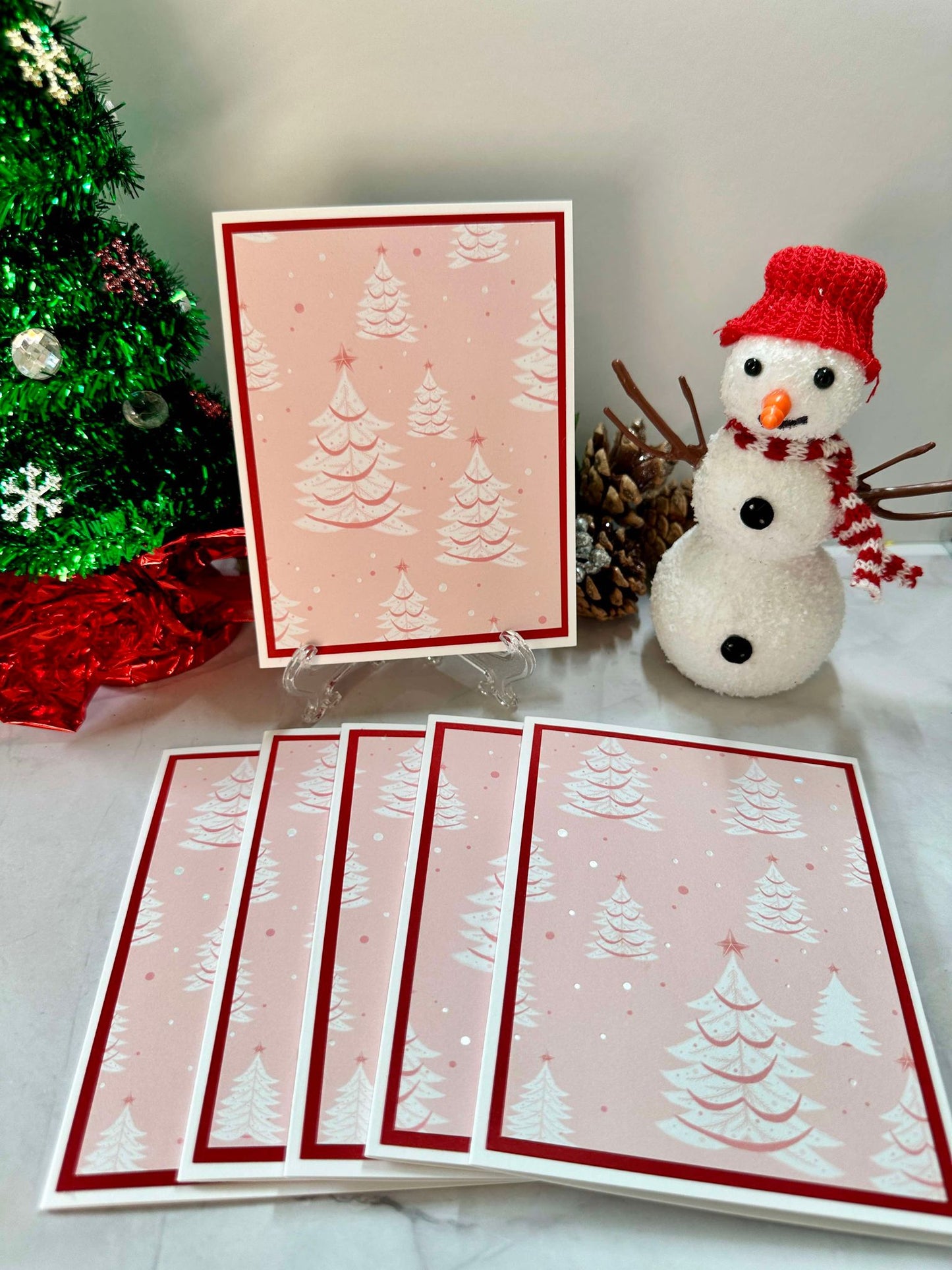 Holiday White Christmas Tree Notecards