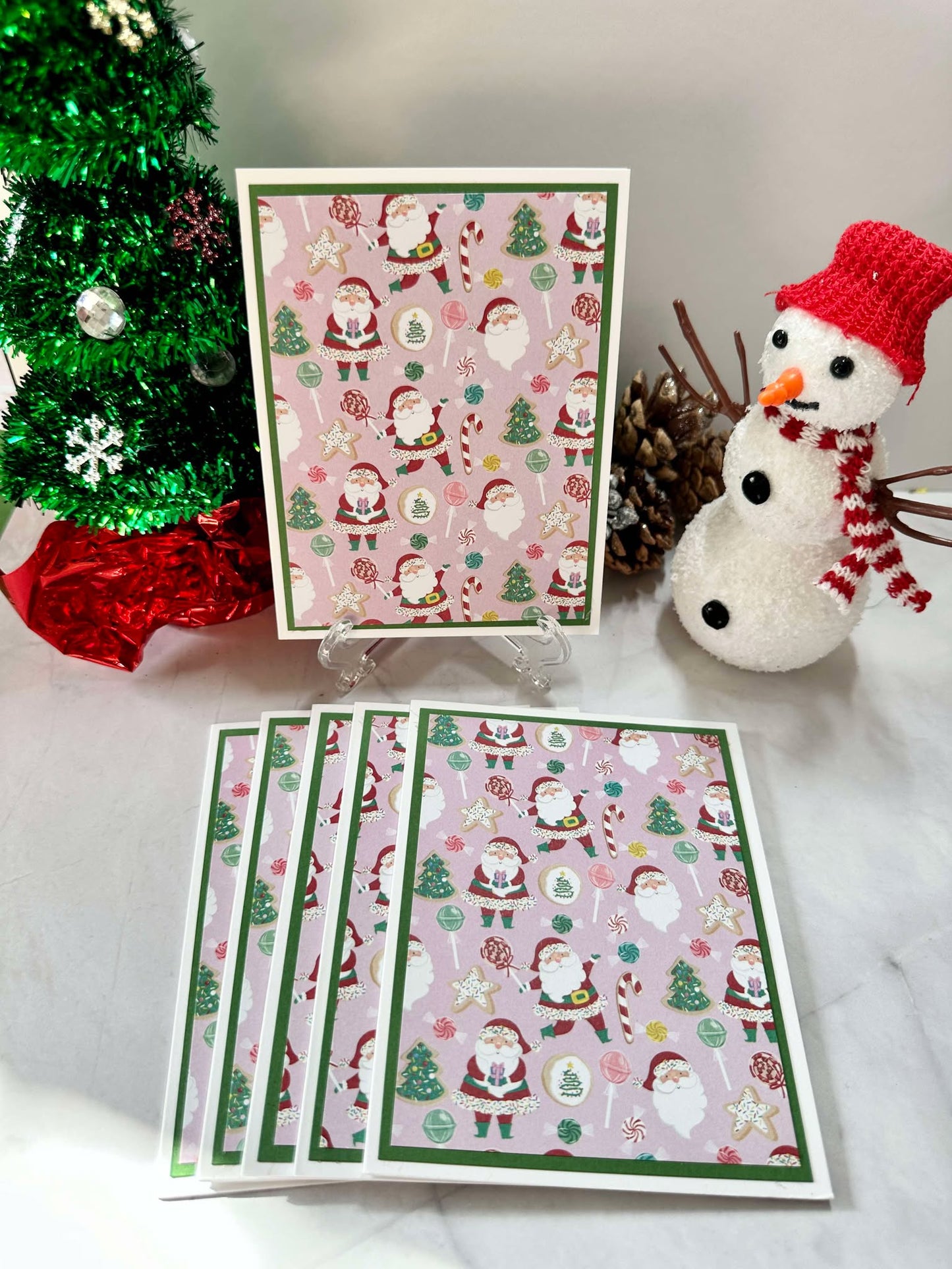 Cute Santa w/Candy Blank Notecards