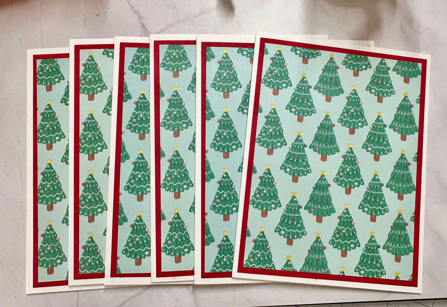 Small Green Christmas Tree Blank Notecards