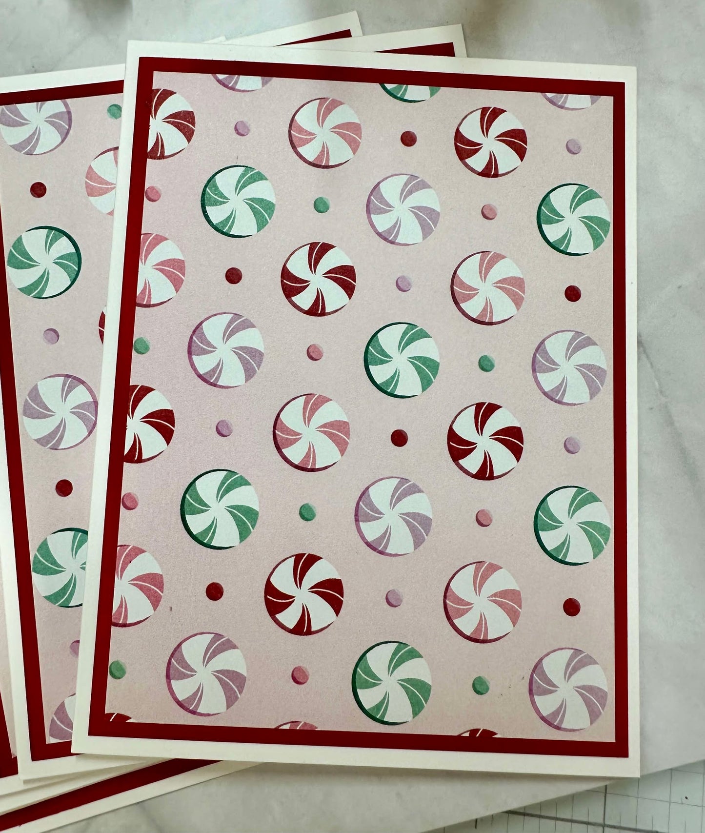 Holiday Candy w/Pink Background Blank Notecards