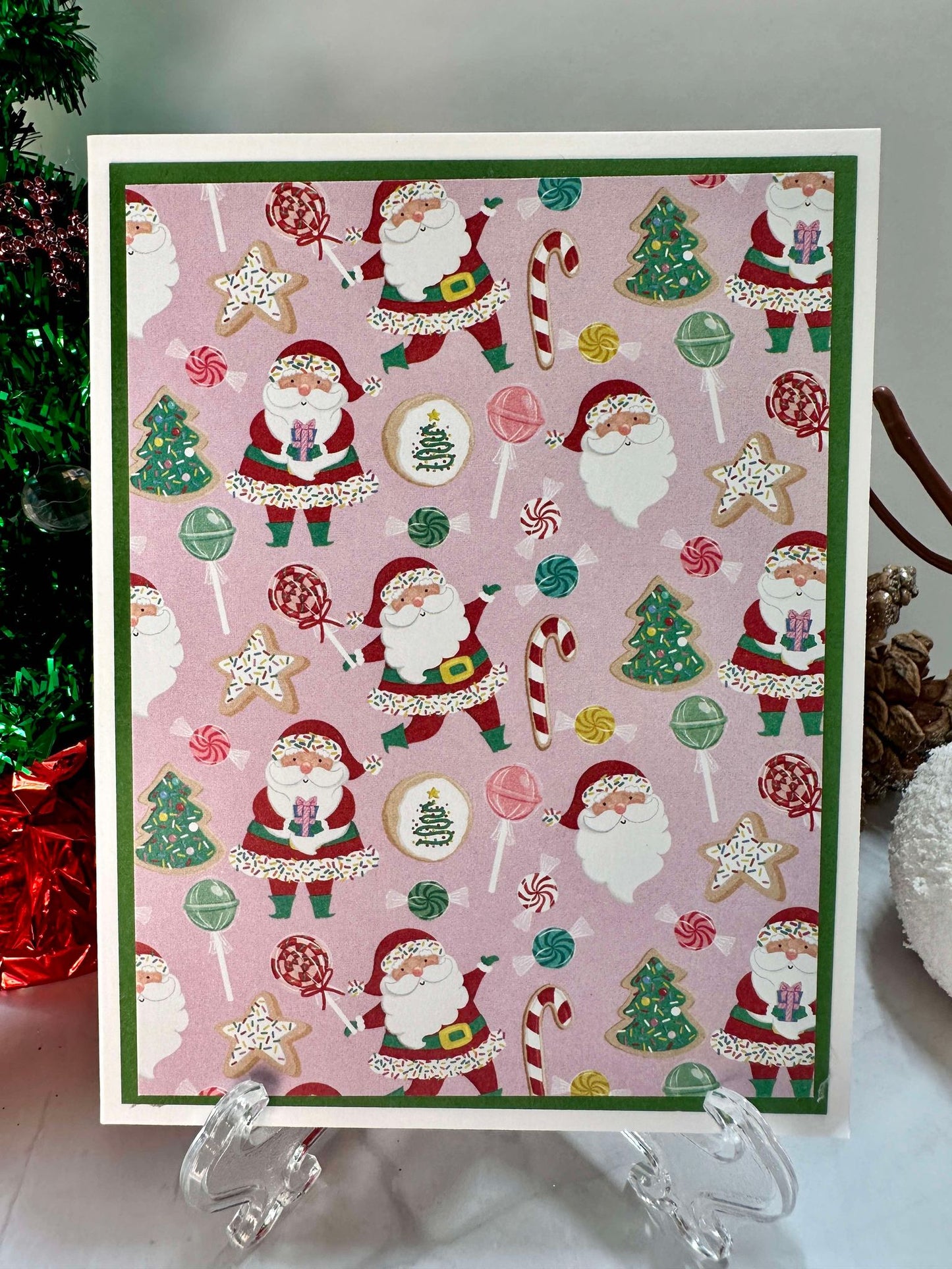 Cute Santa w/Candy Blank Notecards