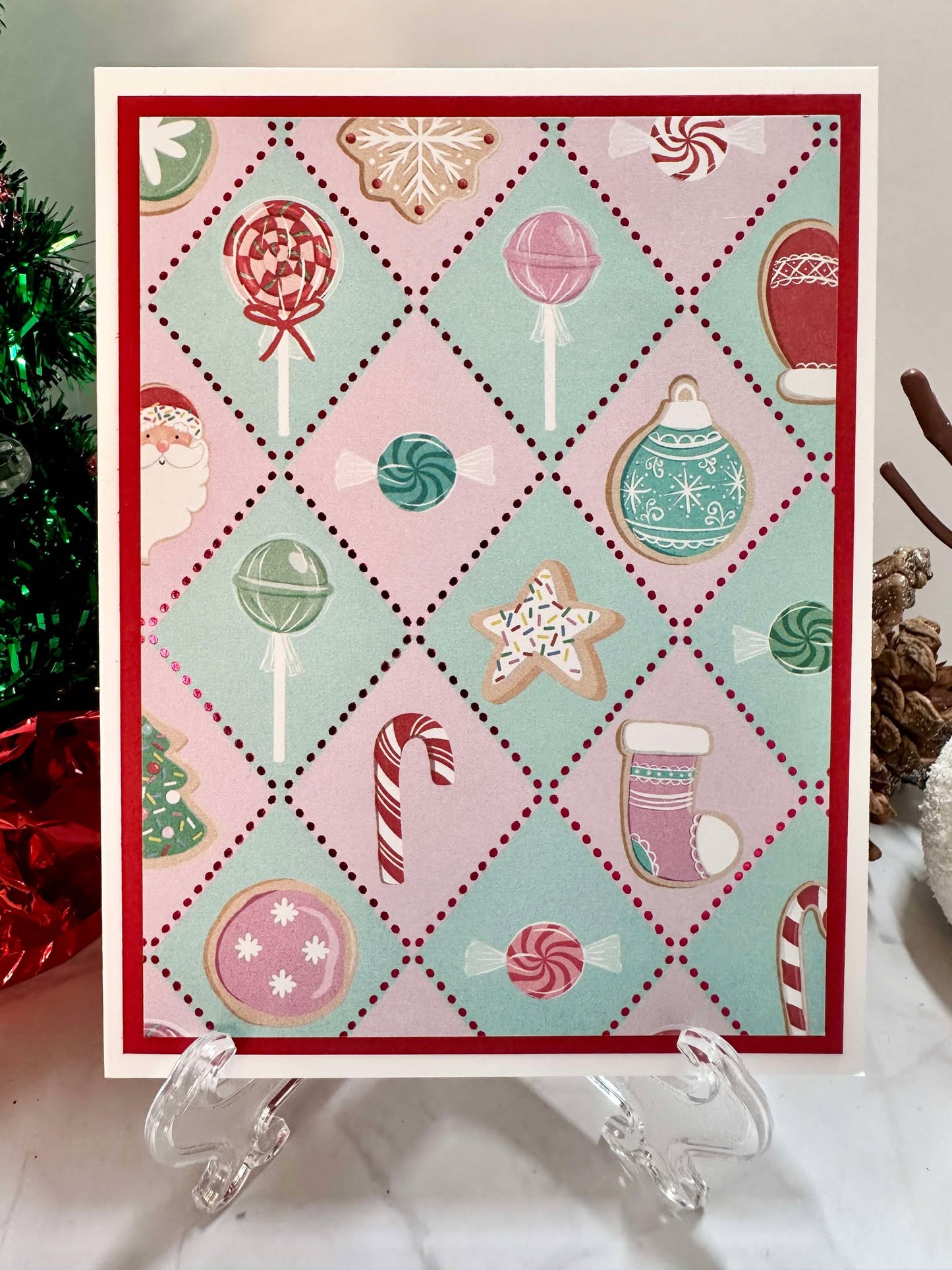 Pastel Christmas Candy Blank Notecards