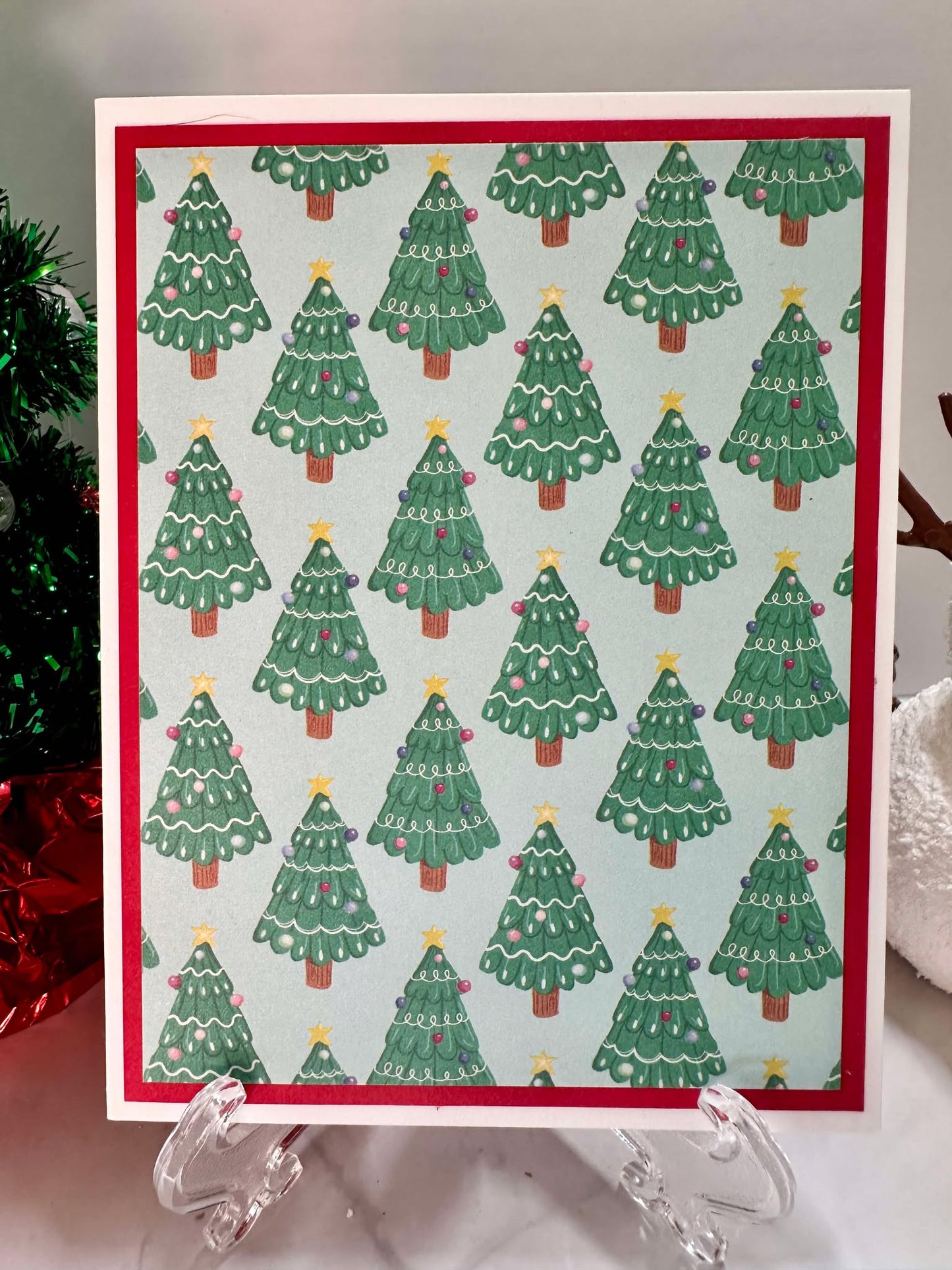 Small Green Christmas Tree Blank Notecards