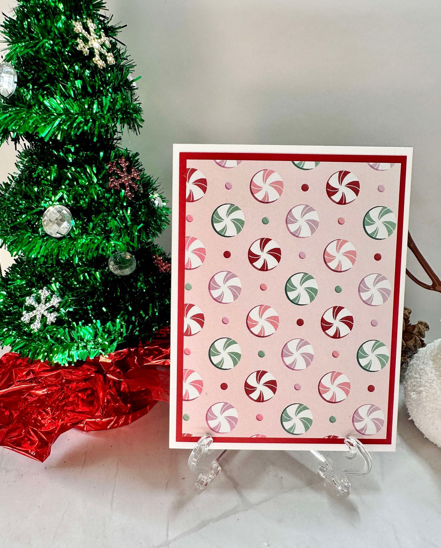 Holiday Candy w/Pink Background Blank Notecards