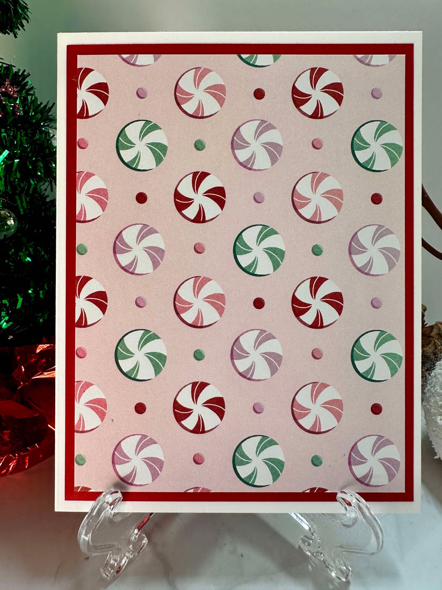 Holiday Candy w/Pink Background Blank Notecards