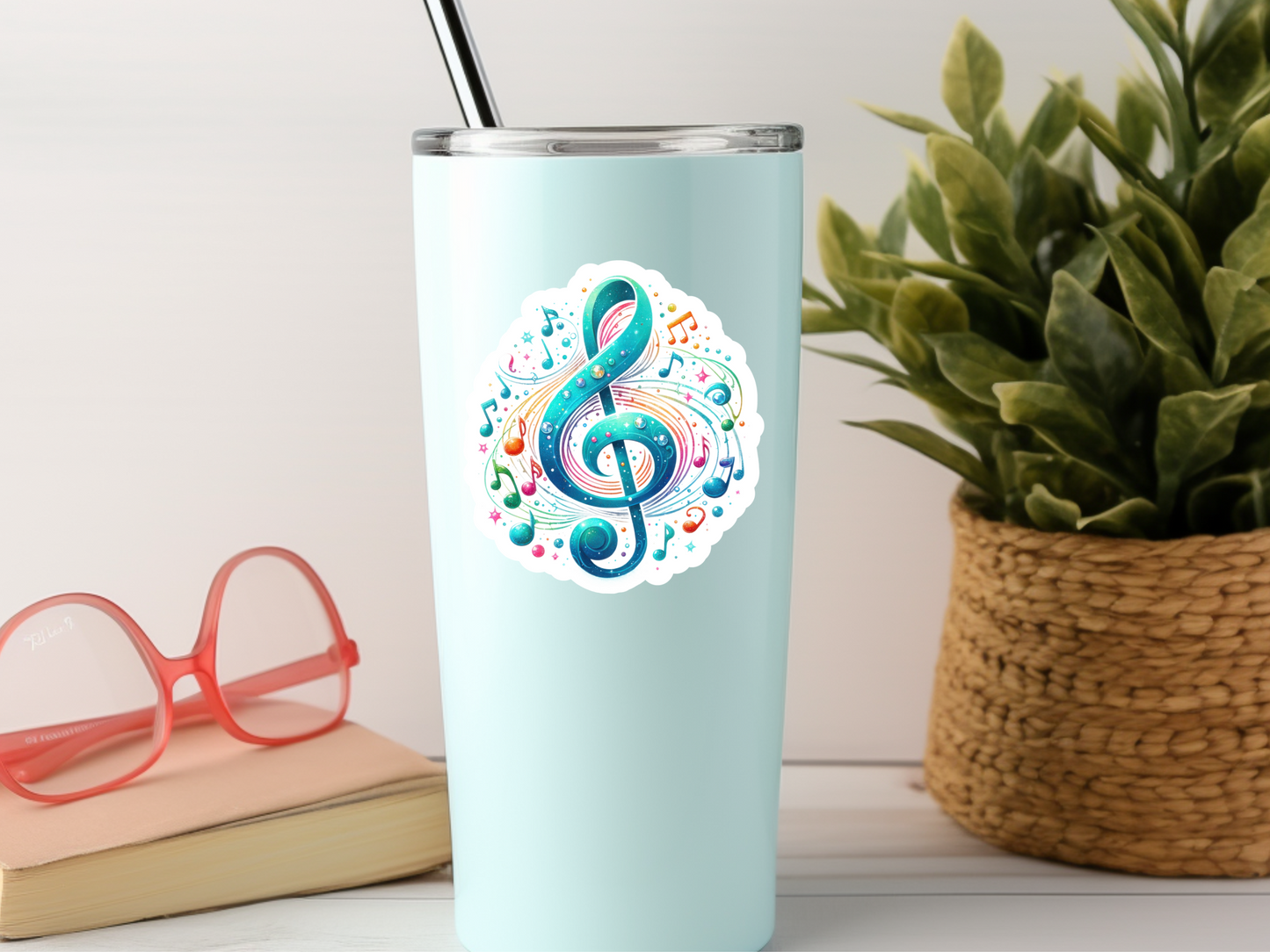 Turquoise Music Notes Sticker