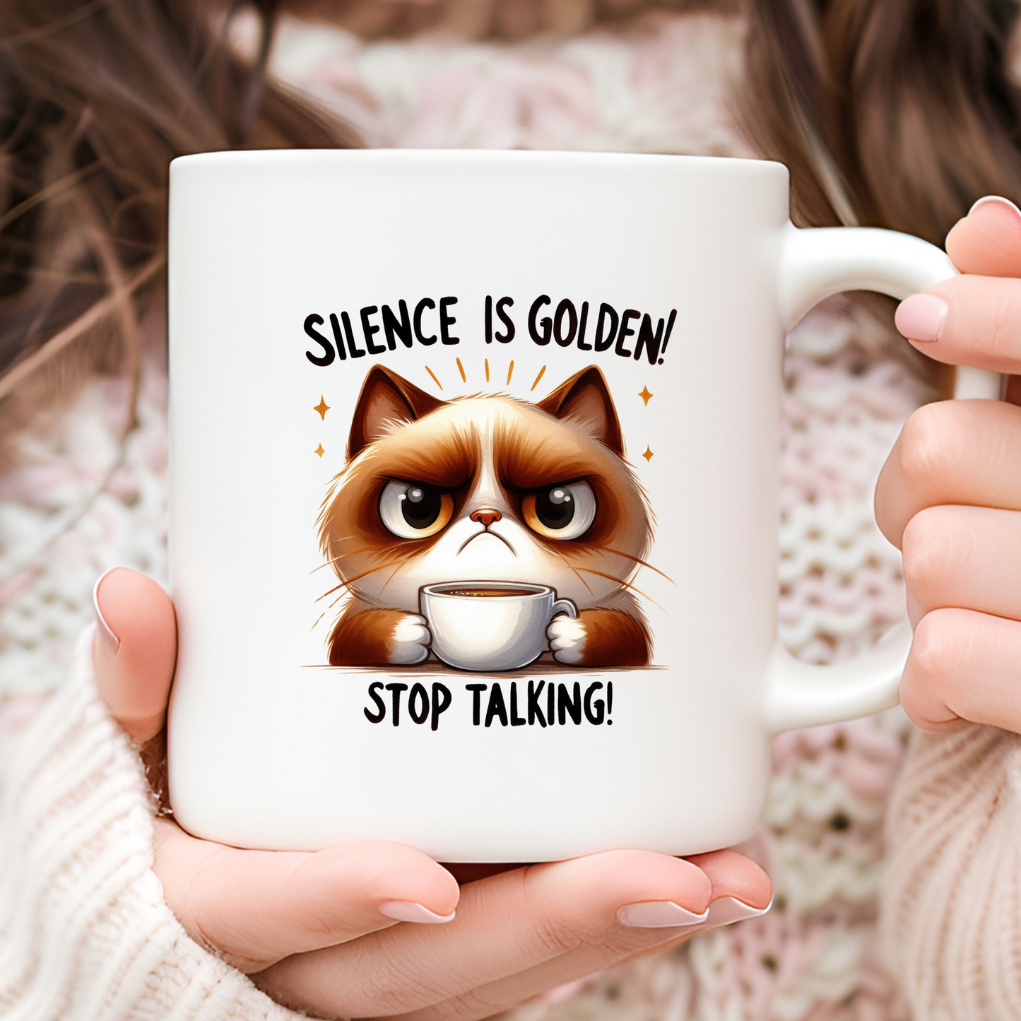 Silence Is Golden Cat 11oz Mug