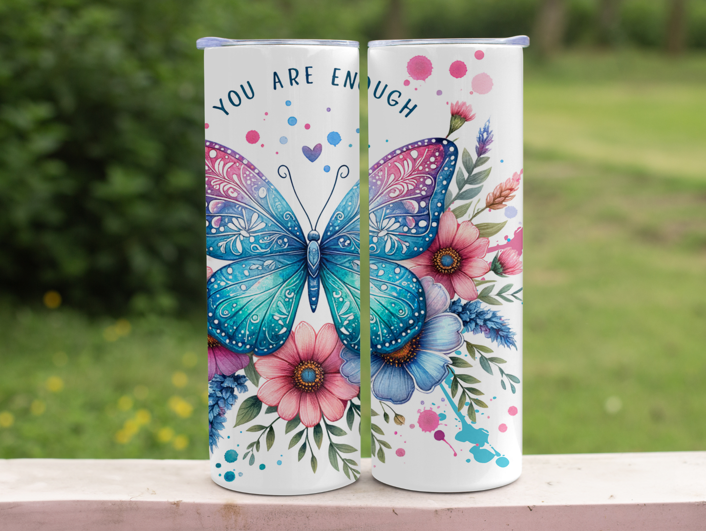 You Are Enough Butterfly 20oz Tumbler