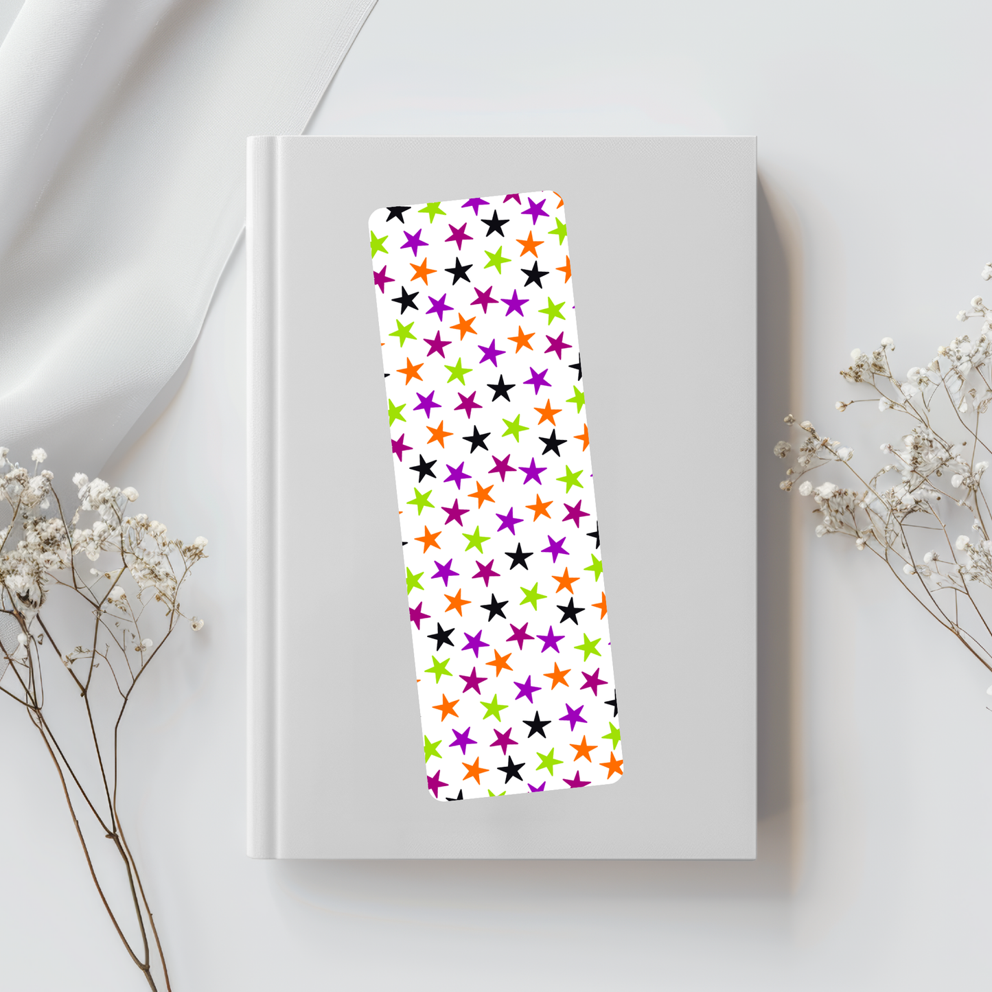 Halloween Stars White Bookmark