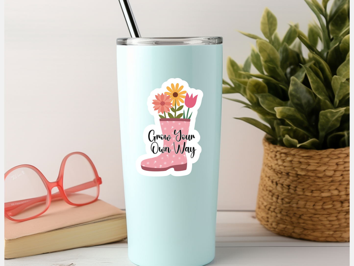 Grow Your Own Way Boot With Flowers Sticker