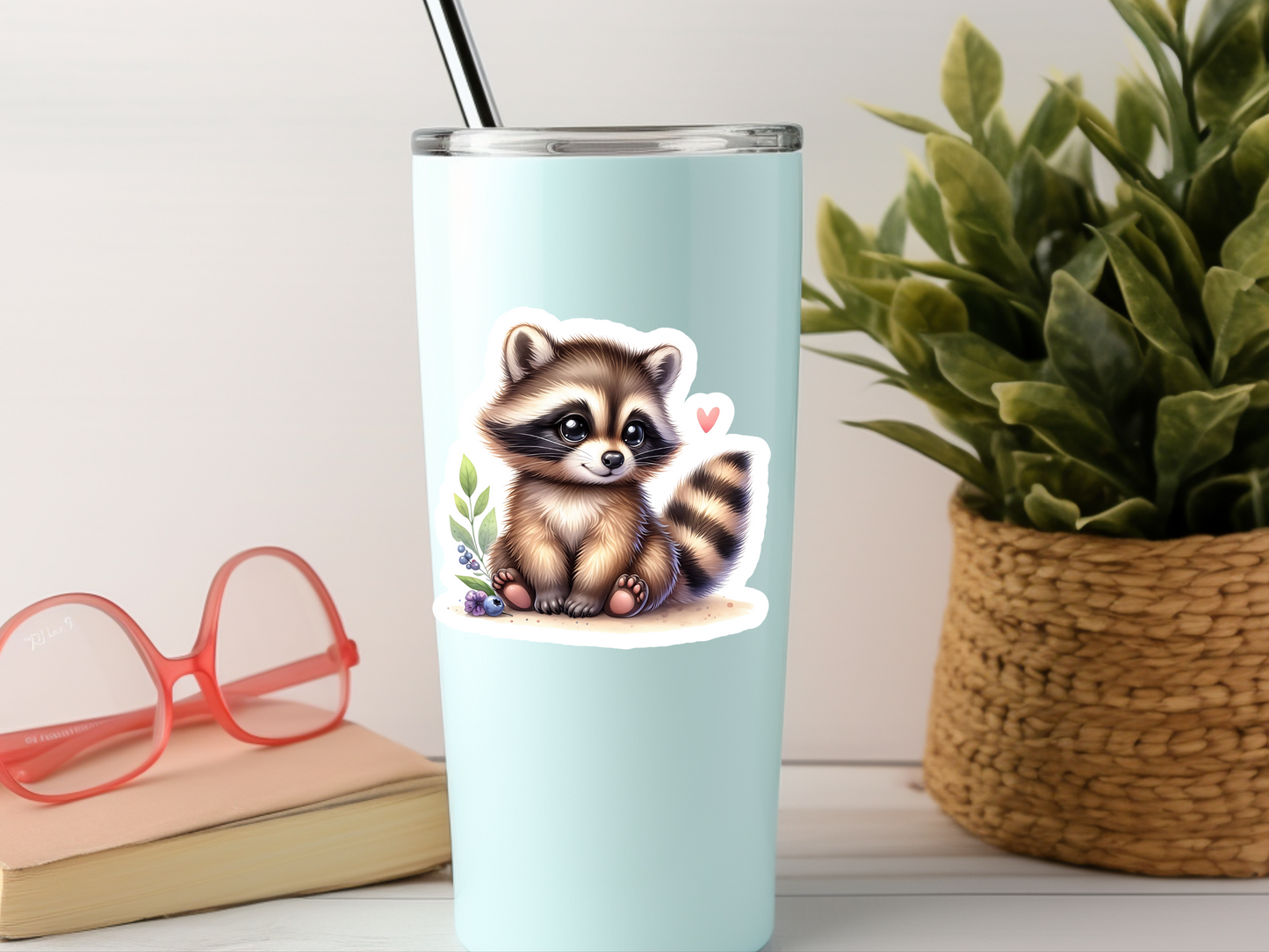 Cute Little Raccoon Sticker