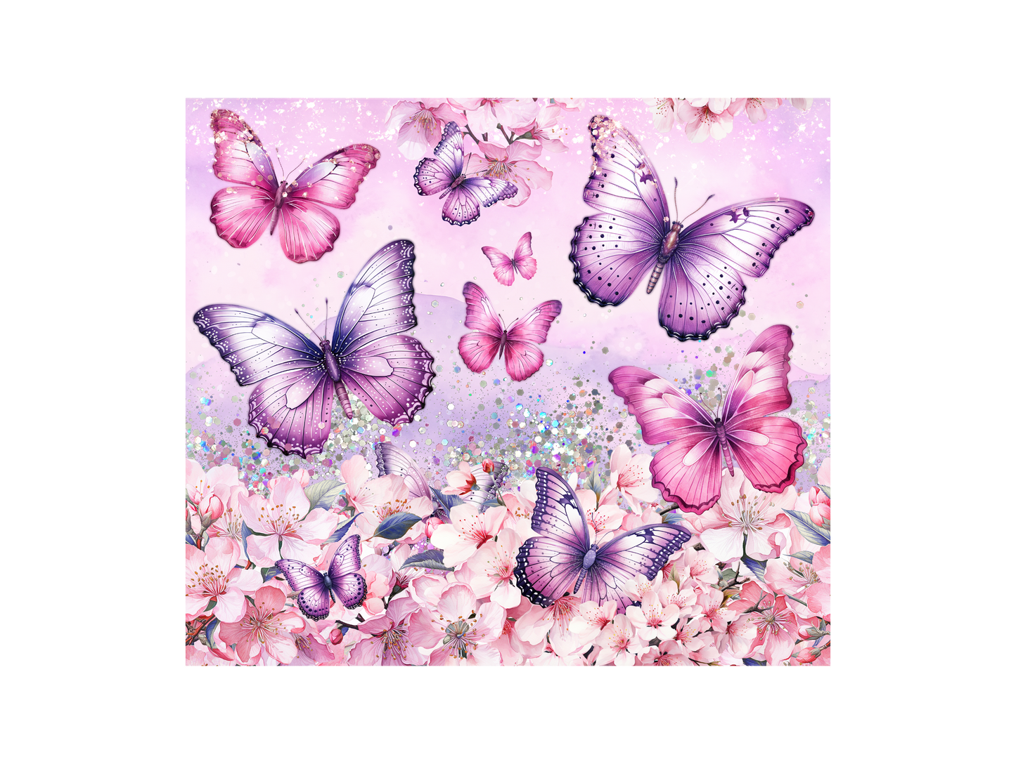 Purple & Pink Butterflies 20oz Tumbler