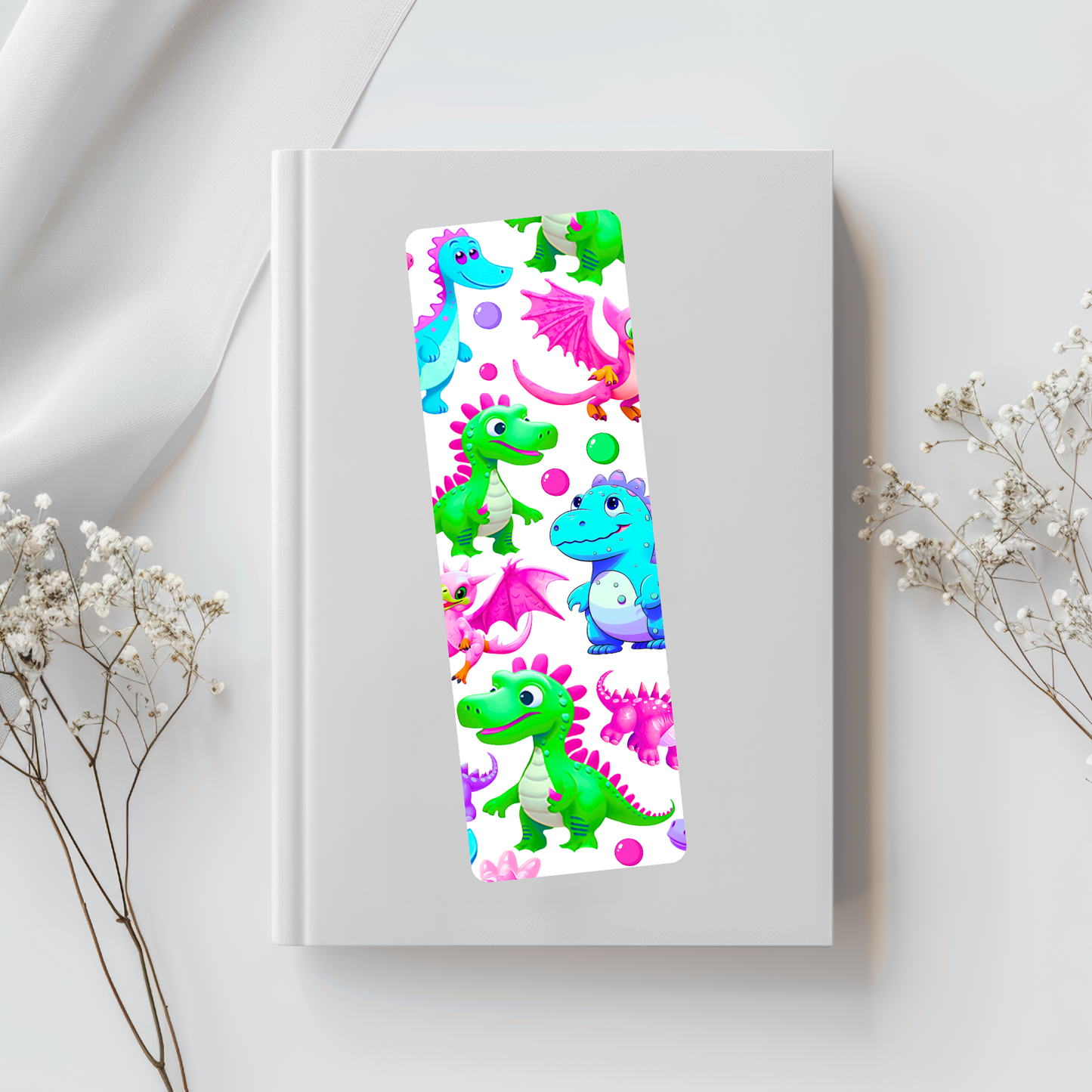 Kids Colorful Dinosaurs Bookmark