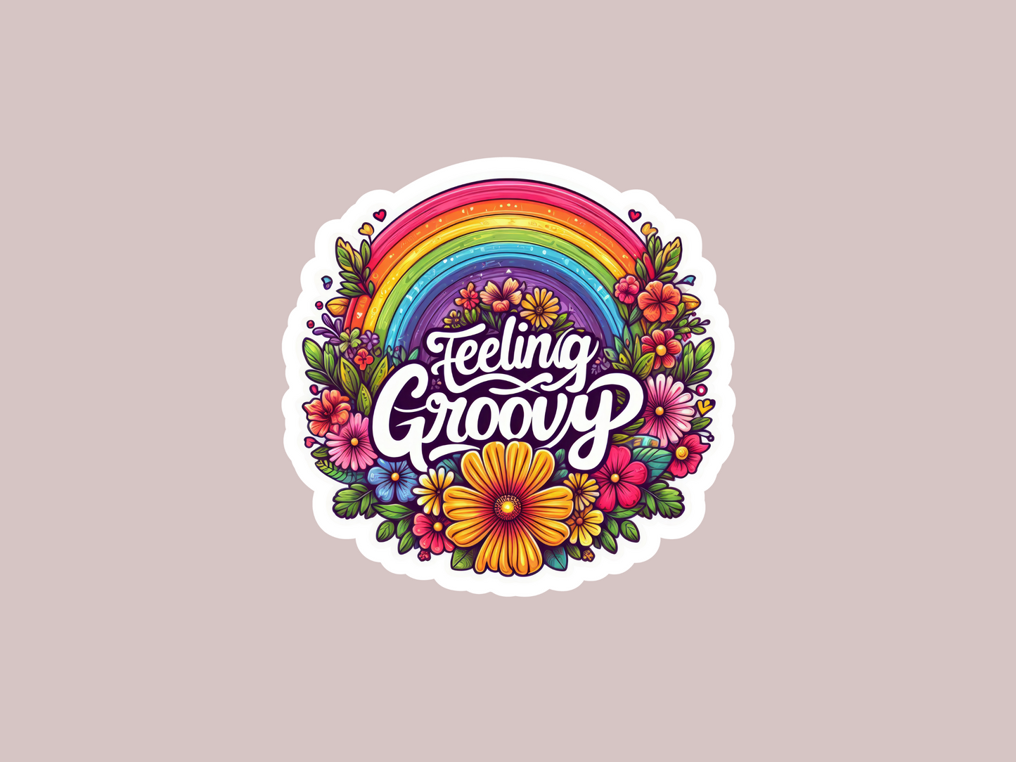 Feeling Groovy Rainbow Sticker