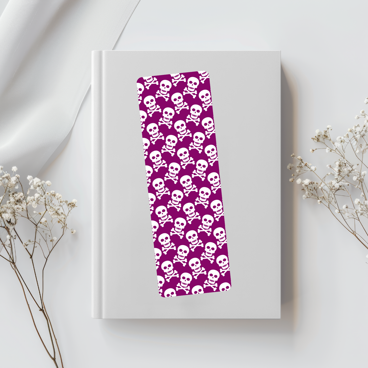 Purple Skull & Crossbones Bookmark