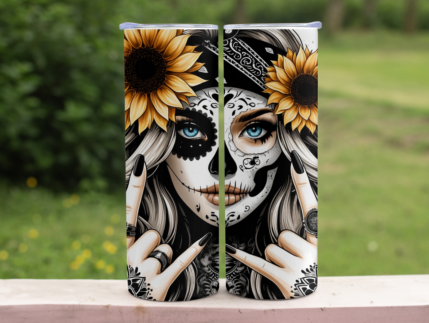 Sugar Skull & Sunflowers 20oz Tumbler