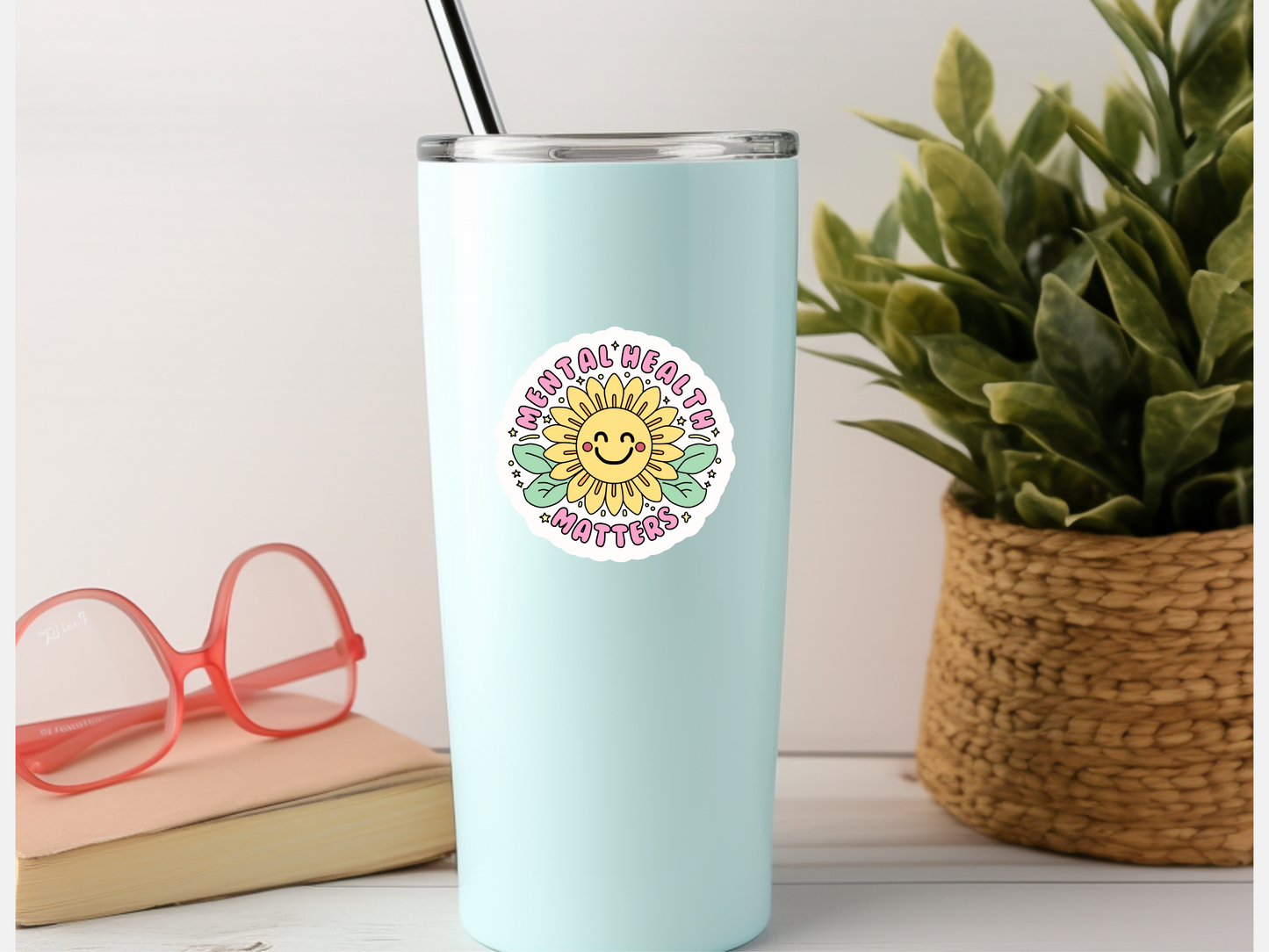 Mental Health Matters Sunshine Flower Sticker