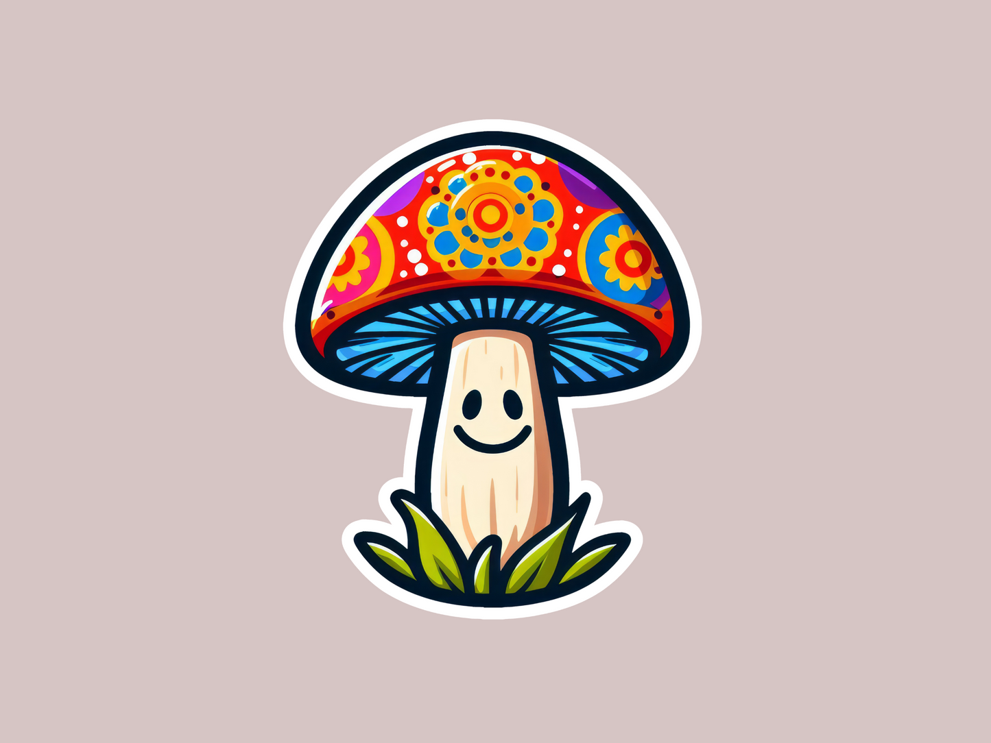 Hippie Mushroom Sticker