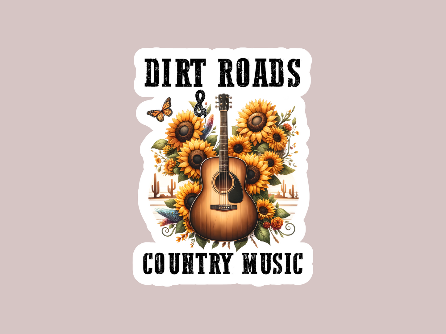 Dirt Roads & Country Music Sticker