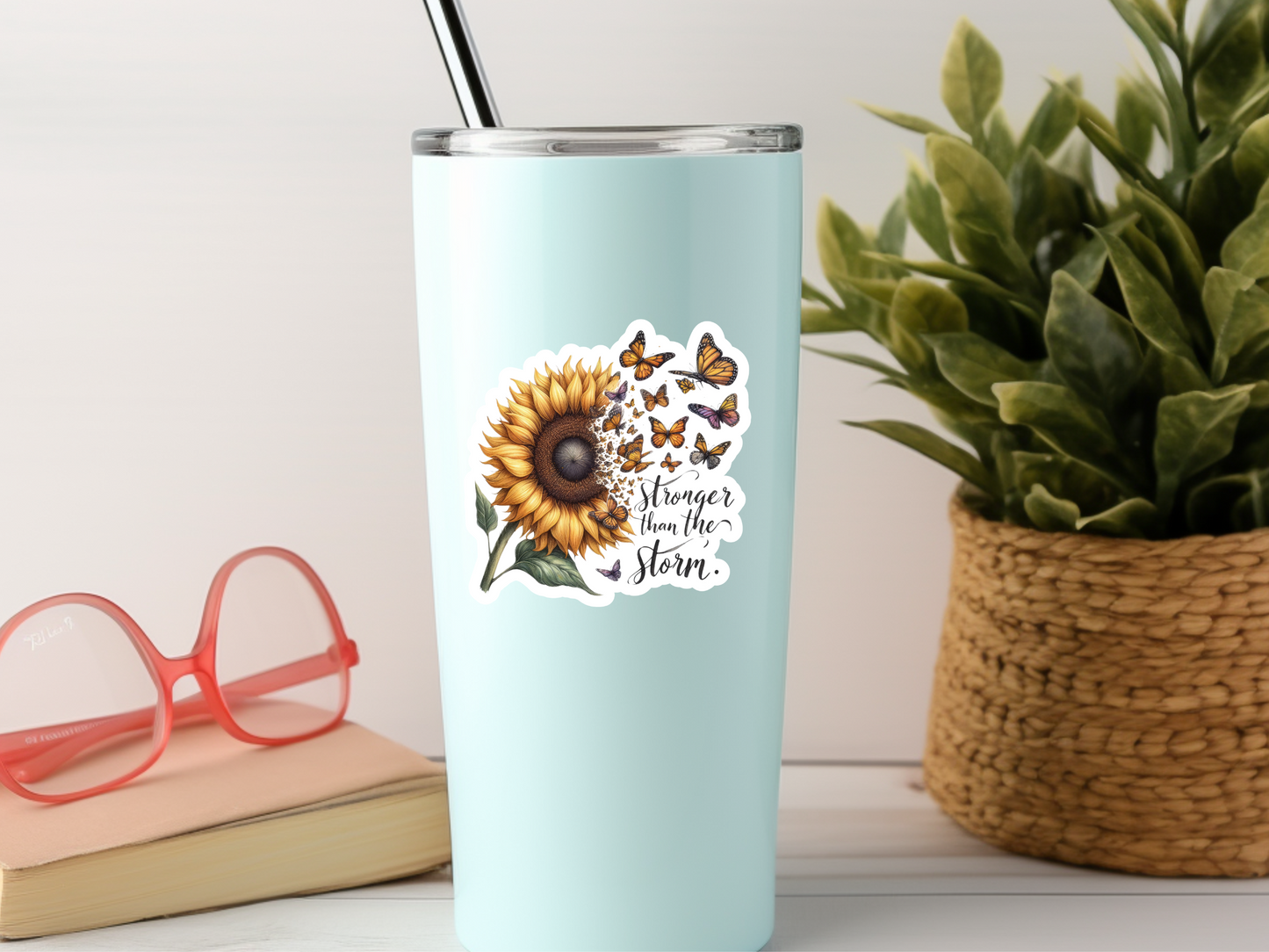 Stronger Than The Storm Sunflower Sticker