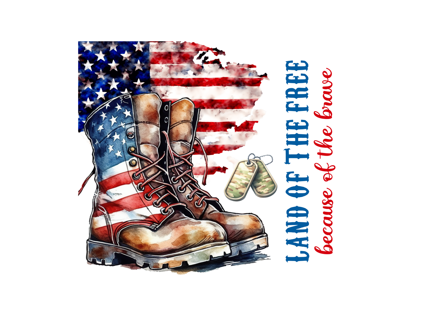 Land Of The Free w/Boots and Flag 20oz Tumbler