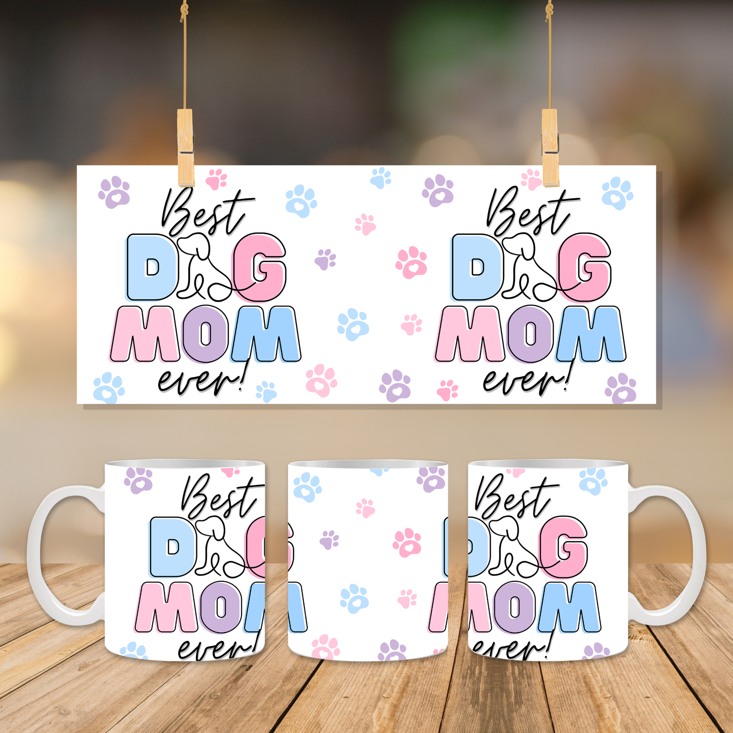 Pastel Best Dog Mom 11oz Mug