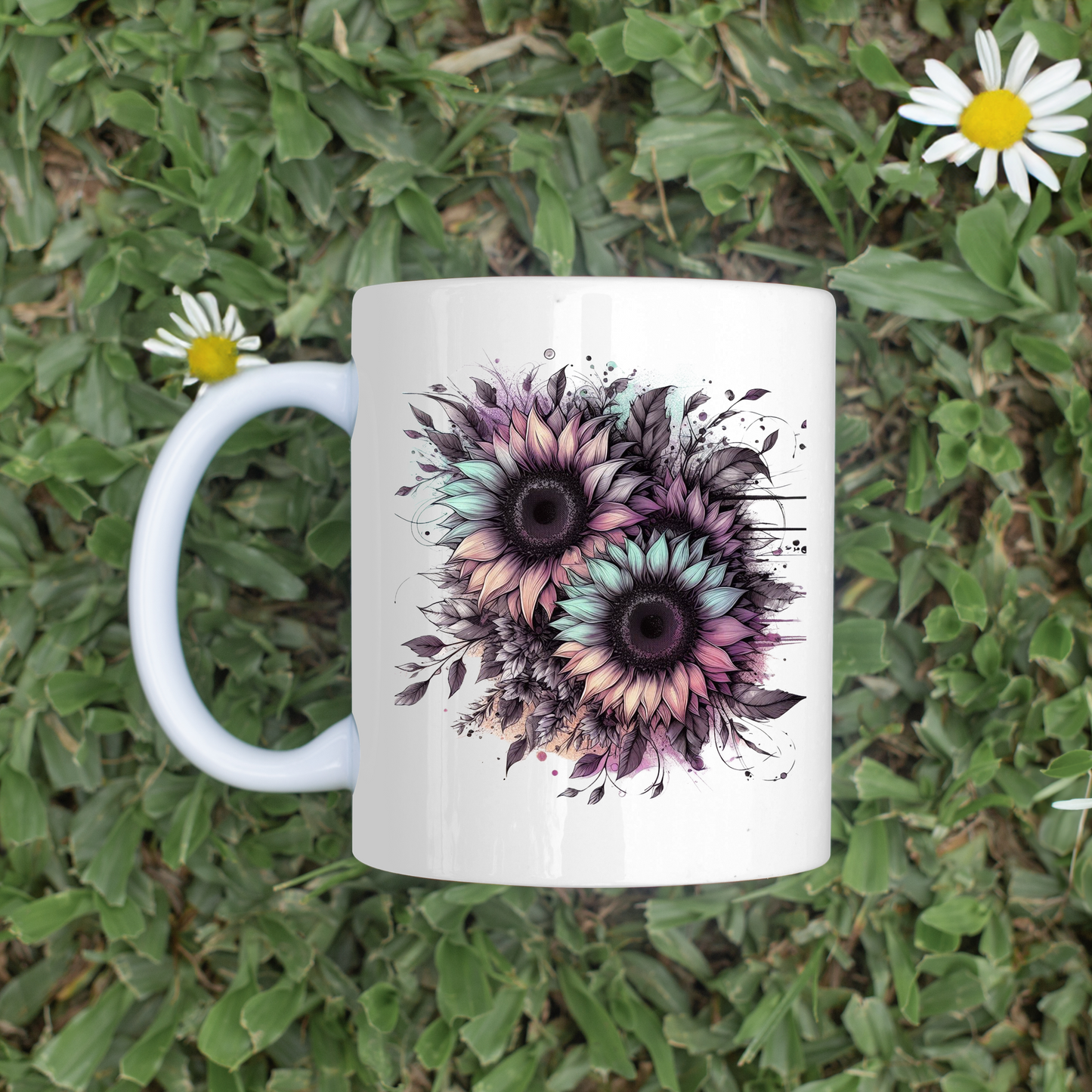 Watercolor Pastel Sunflower 11oz Mug