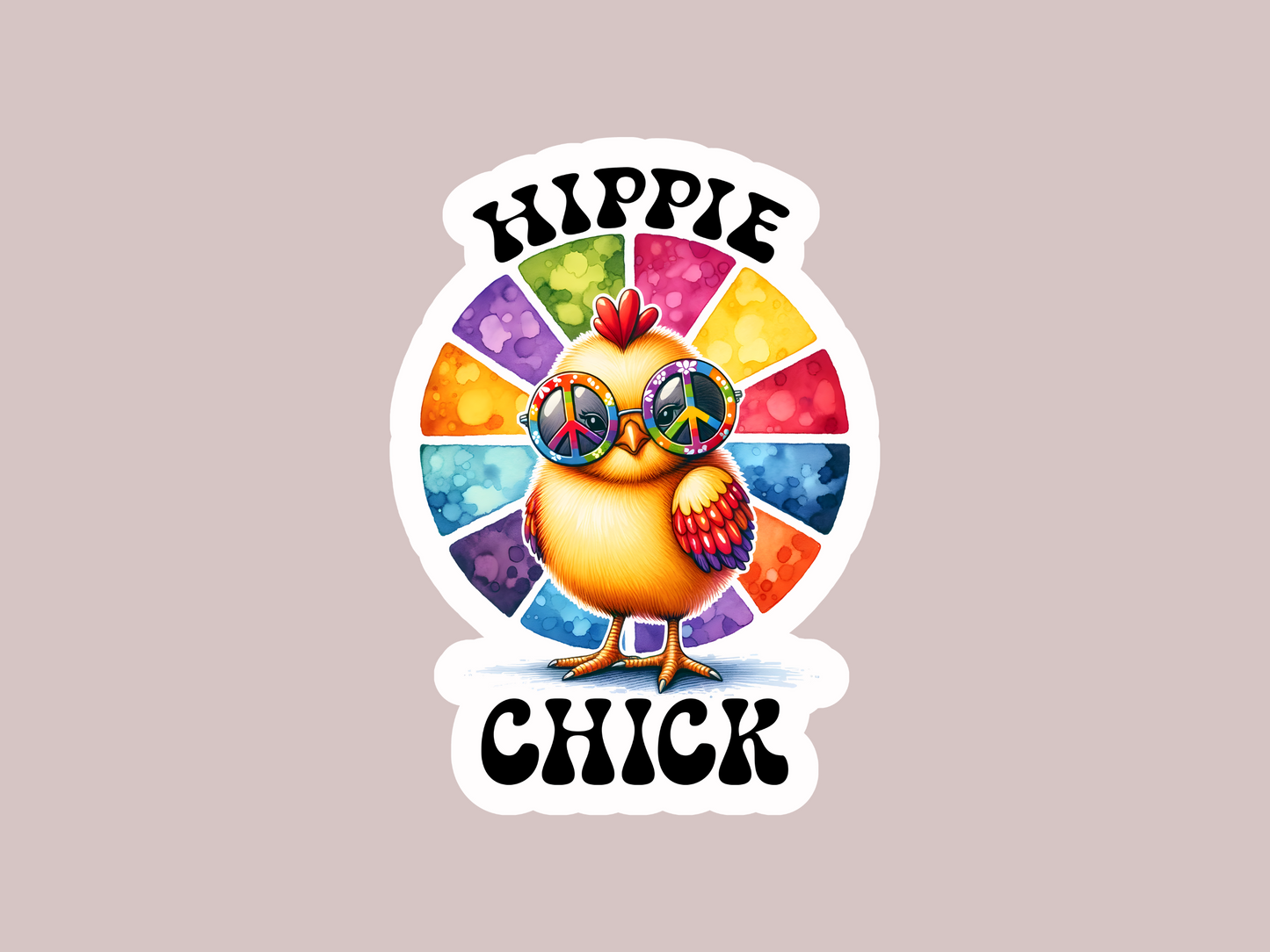 Hippie Chick W/Glasses Sticker