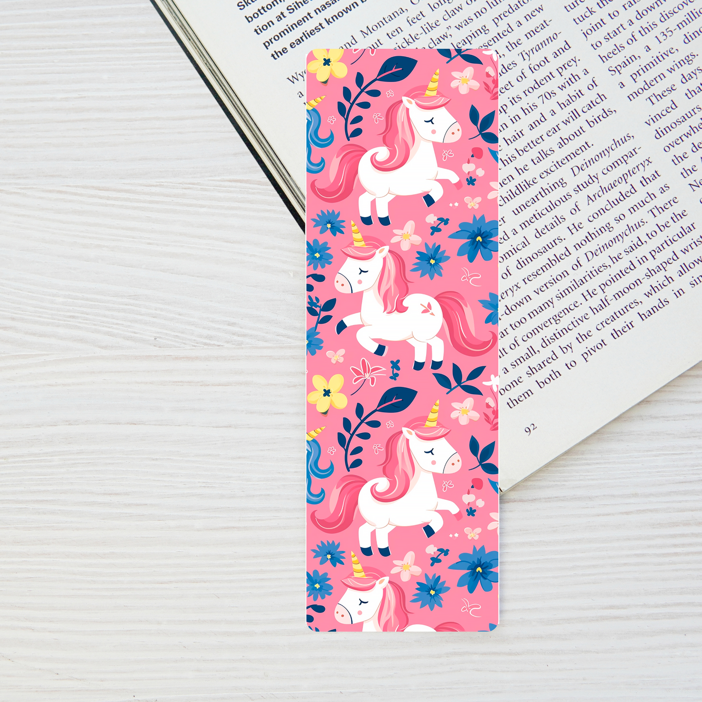 Kids Cute Pink Unicorn Bookmark