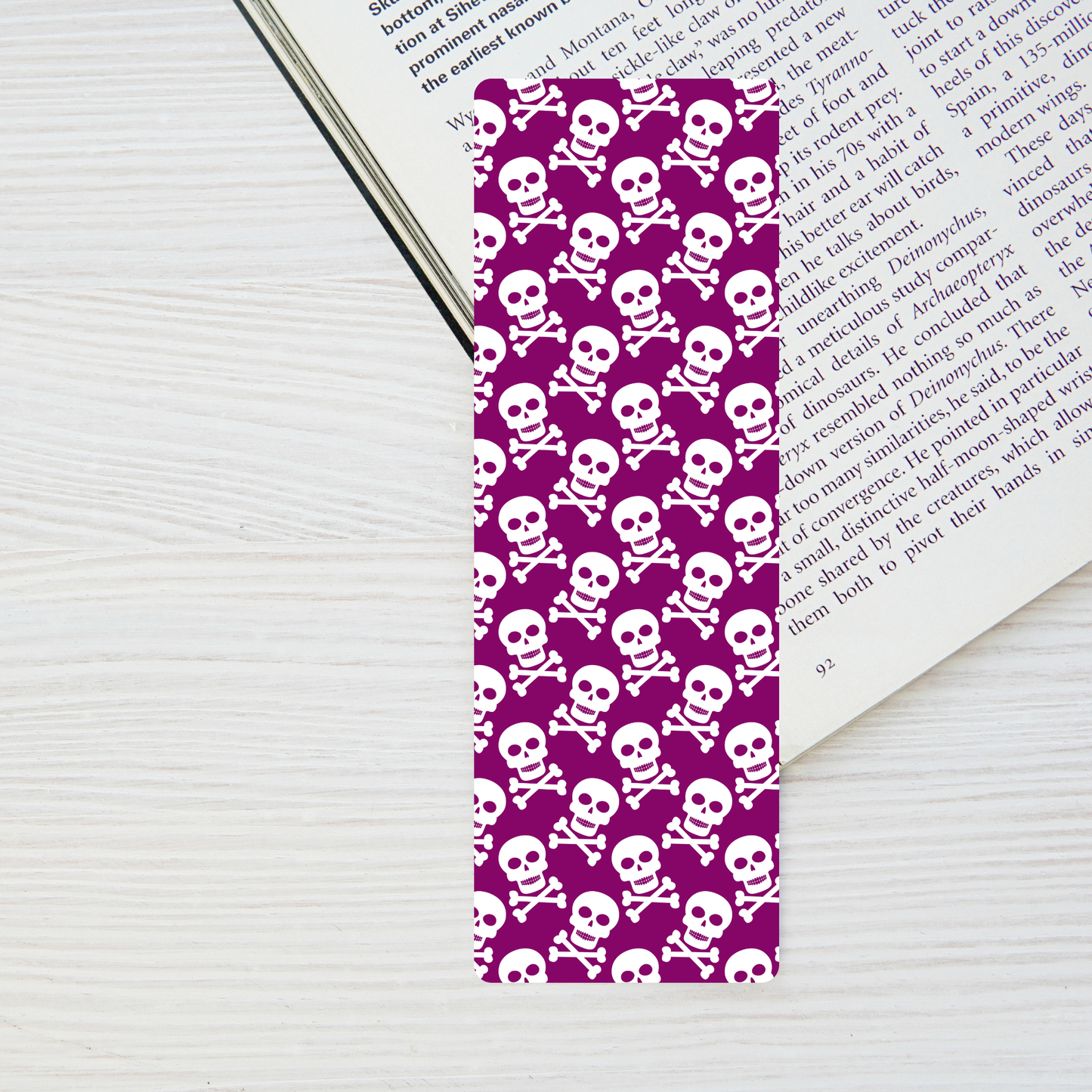 Purple Skull & Crossbones Bookmark