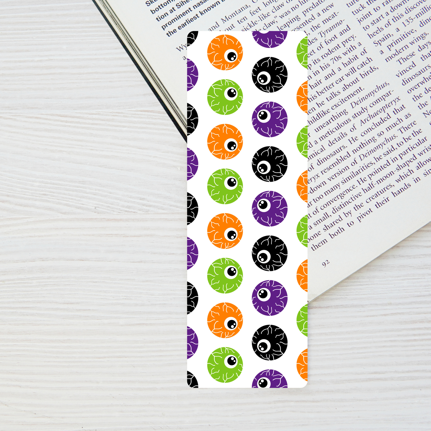 Halloween Colored Eyeballs Bookmark